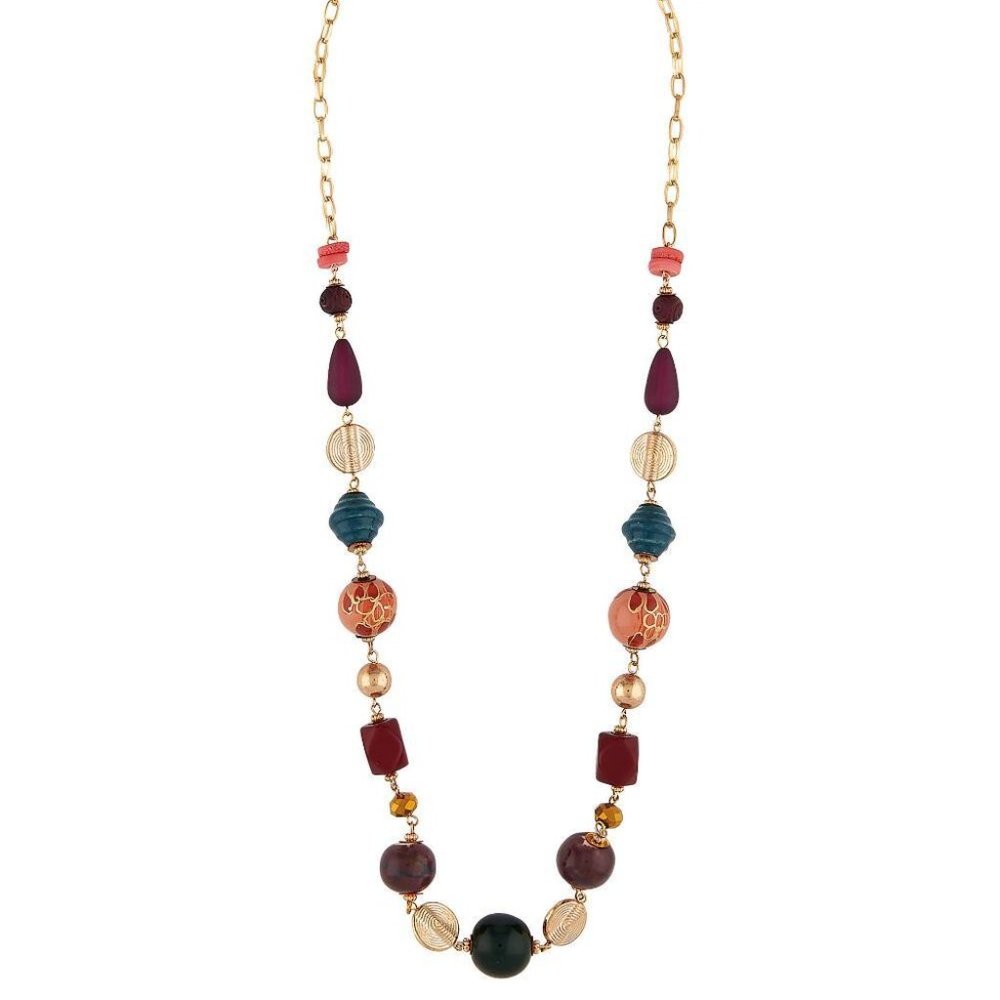 Chelsea NYC Multi Bead & Disc Necklace
